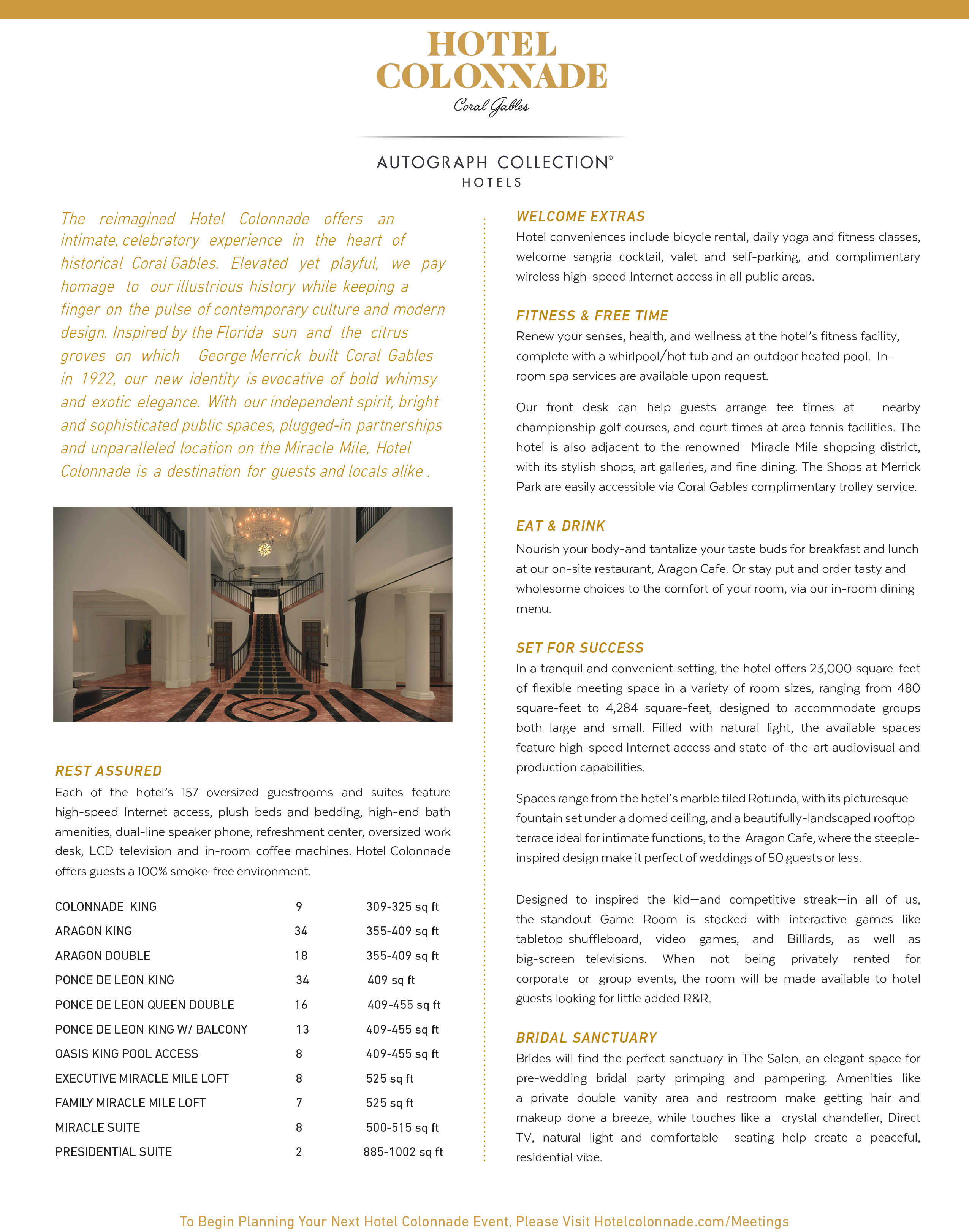 Hotel Colonnade Floor plan